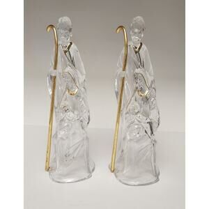 Vintage 2PC Holy Family 11" Acrylic Figurines